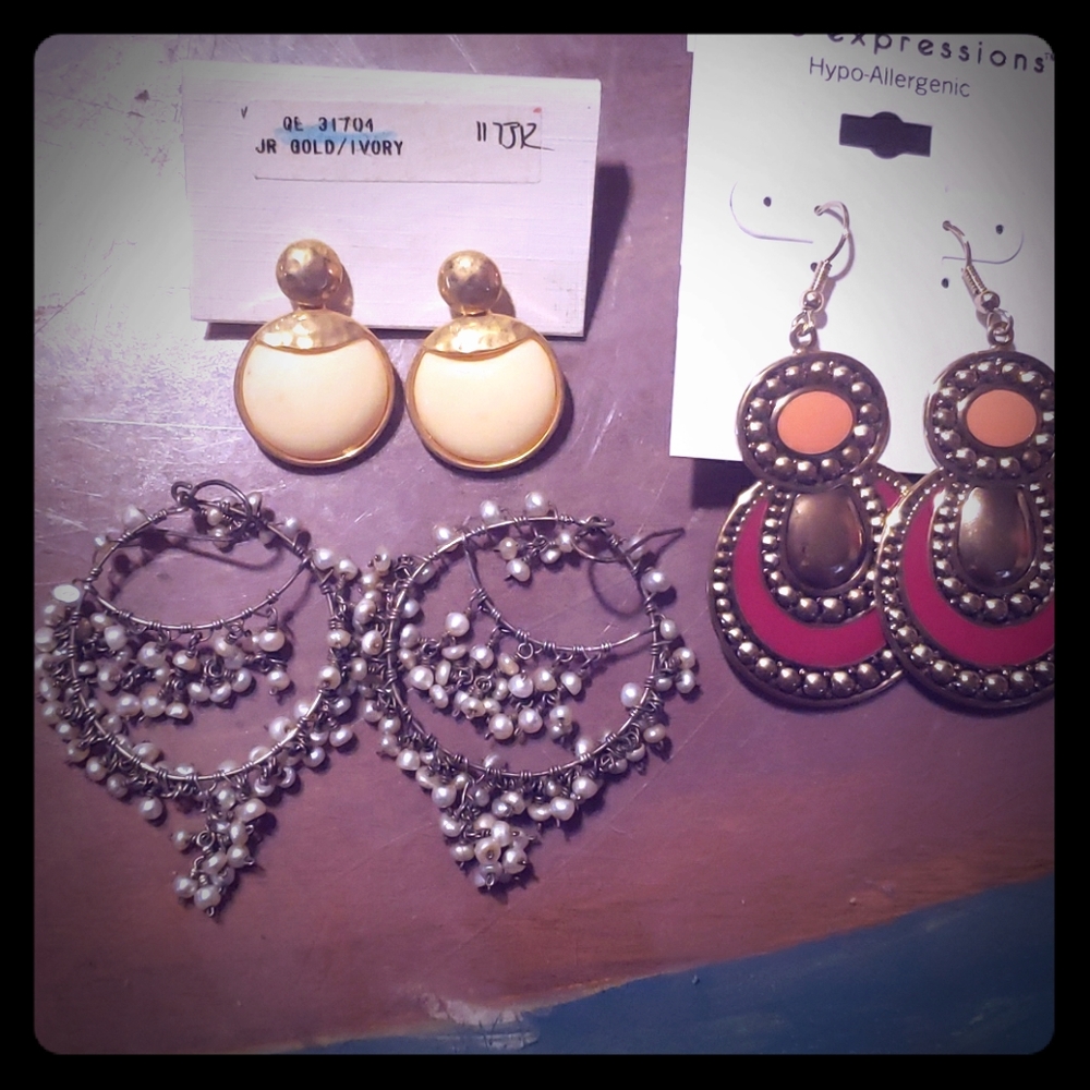 3 pair earrings